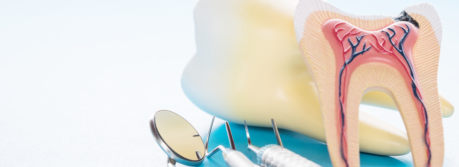 The image shows a pair of oversized toothbrushes with toothpaste on them against a white background.